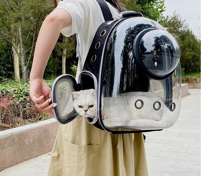 Breathable Transparent Cat Backpack for Easy Travel - Smarsty