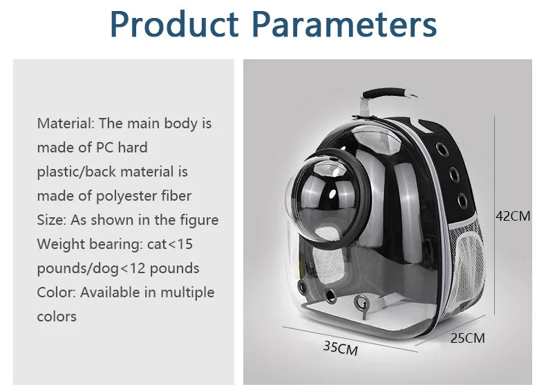 Breathable Space Capsule Cat Backpack Carrier - Smarsty