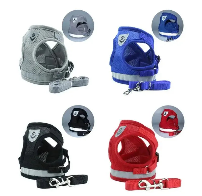 Adjustable Mesh Dog Harness with Comfortable Leash - Smarsty