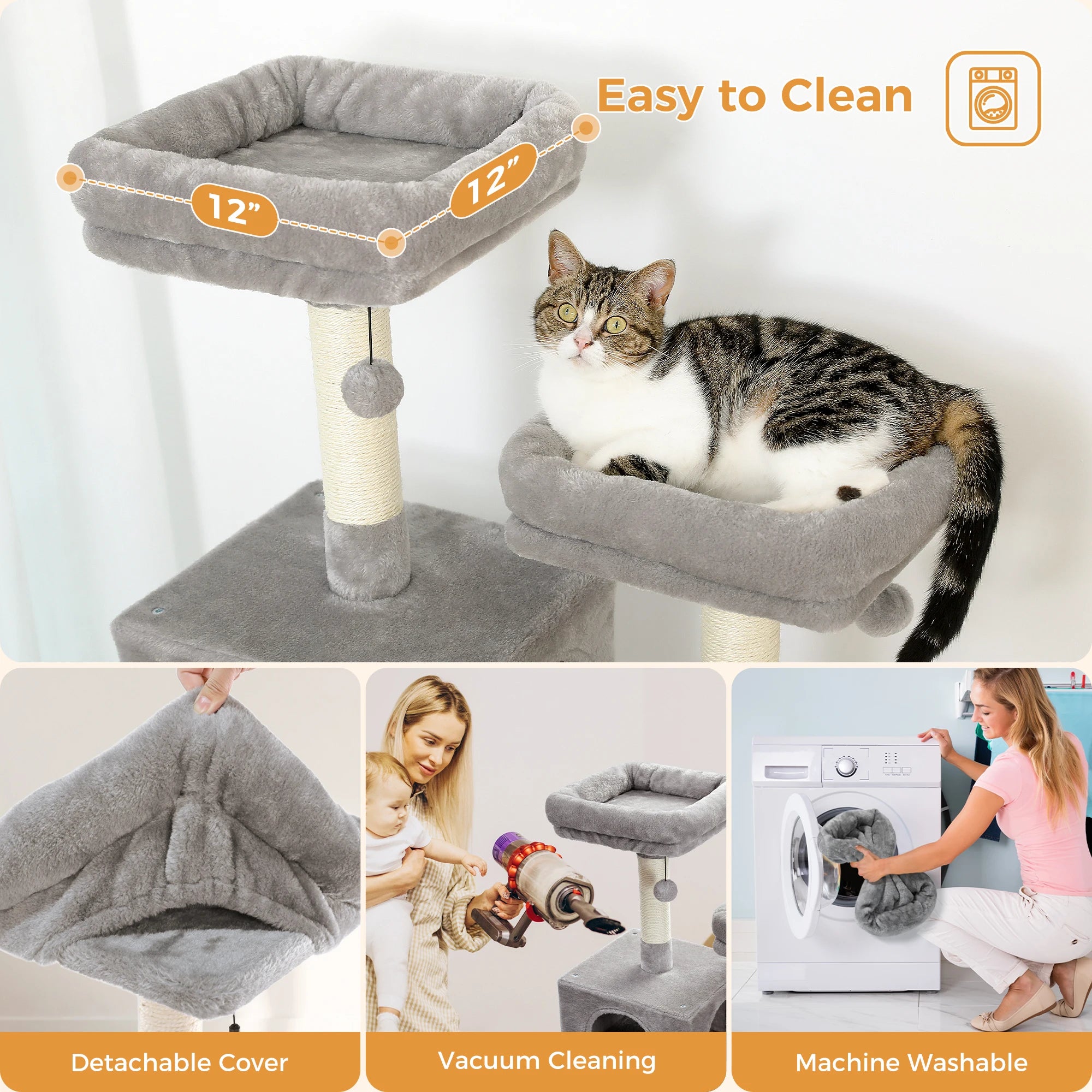 184CM Large Cat Tree with Scratching Posts and Hammock - Smarsty