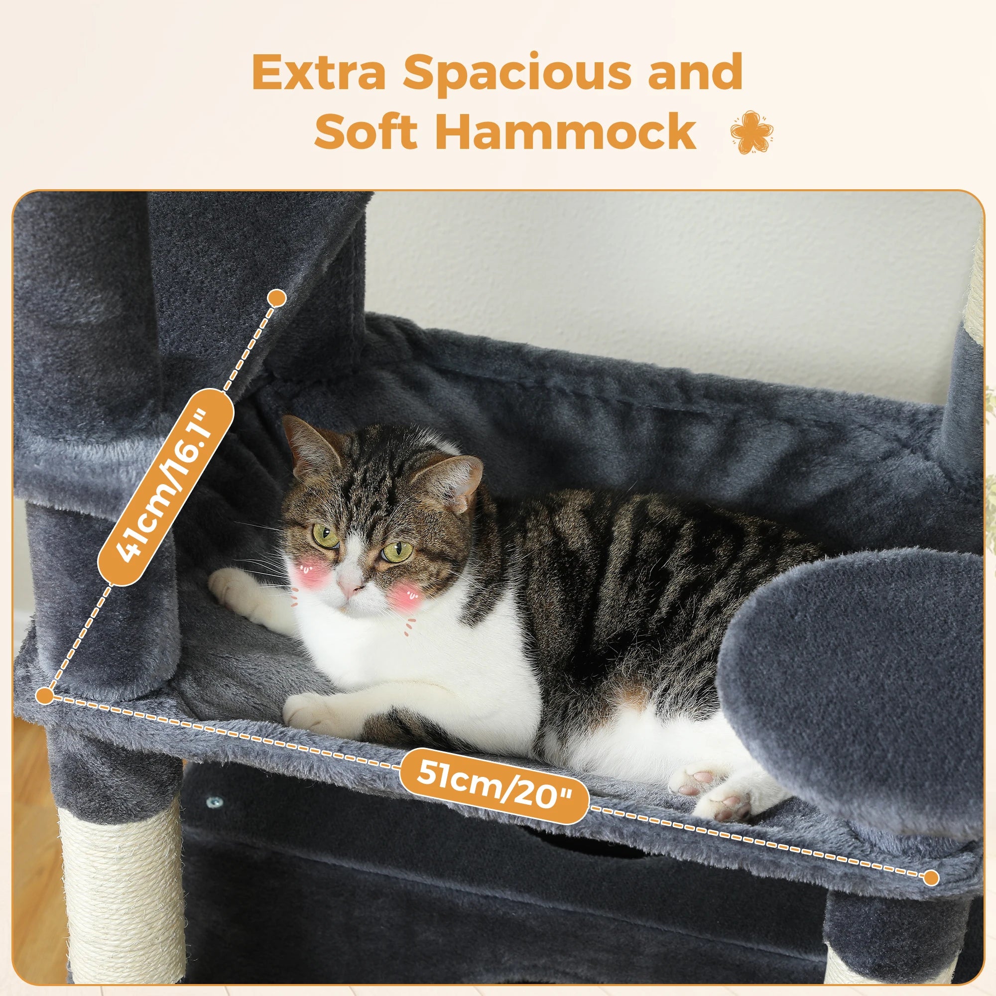 184CM Large Cat Tree with Scratching Posts and Hammock - Smarsty