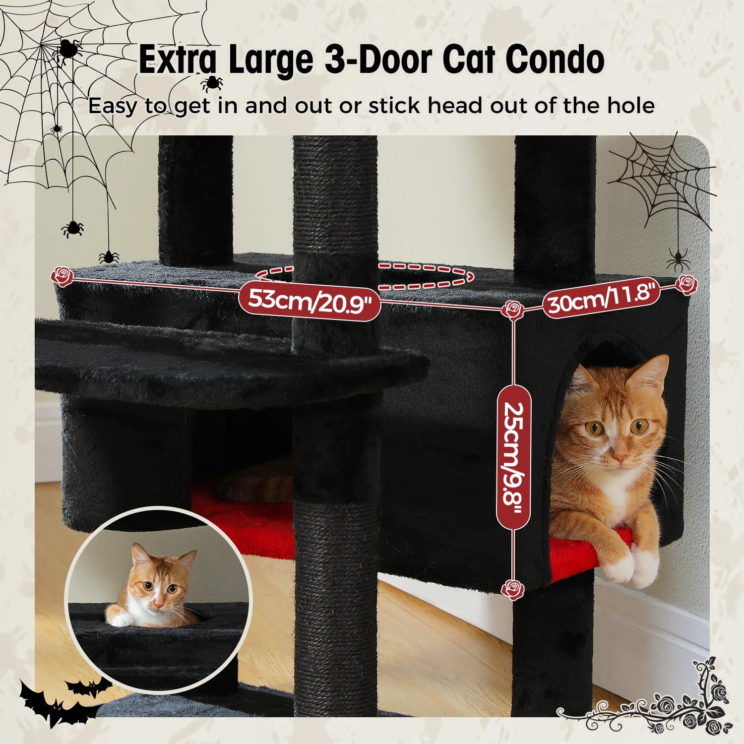 184CM Large Cat Tree with Scratching Posts and Hammock - Smarsty