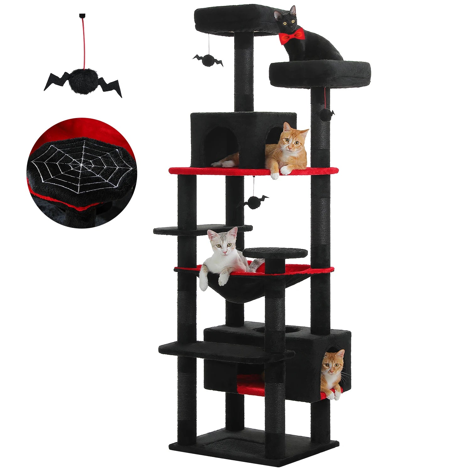 184CM Large Cat Tree with Scratching Posts and Hammock - Smarsty