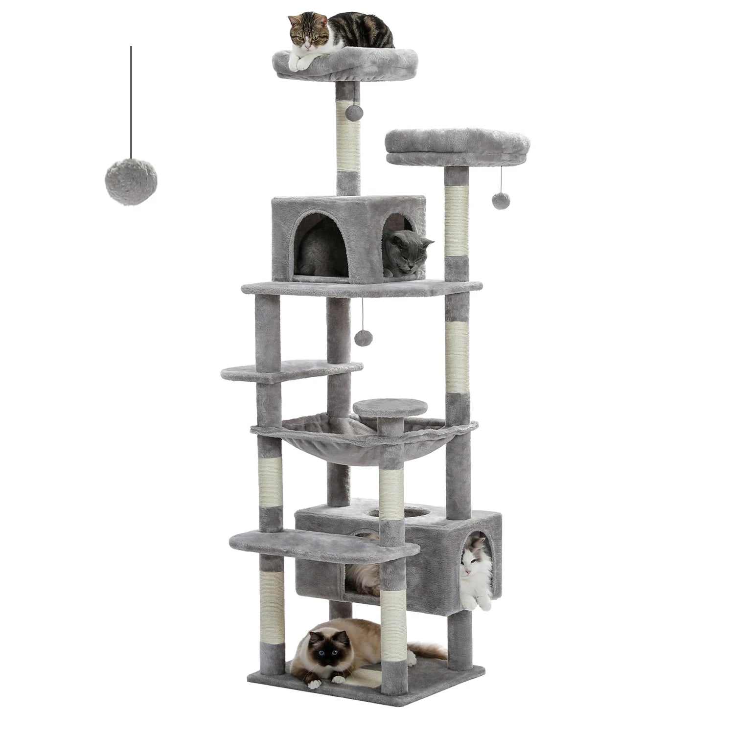 184CM Large Cat Tree with Scratching Posts and Hammock - Smarsty
