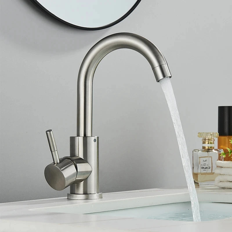 Stainless Steel 360 Rotating Bathroom Faucet Mixer - Smarsty