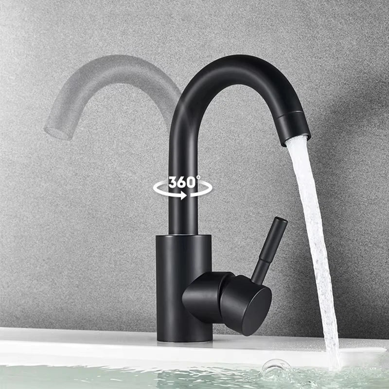 Stainless Steel 360 Rotating Bathroom Faucet Mixer - Smarsty