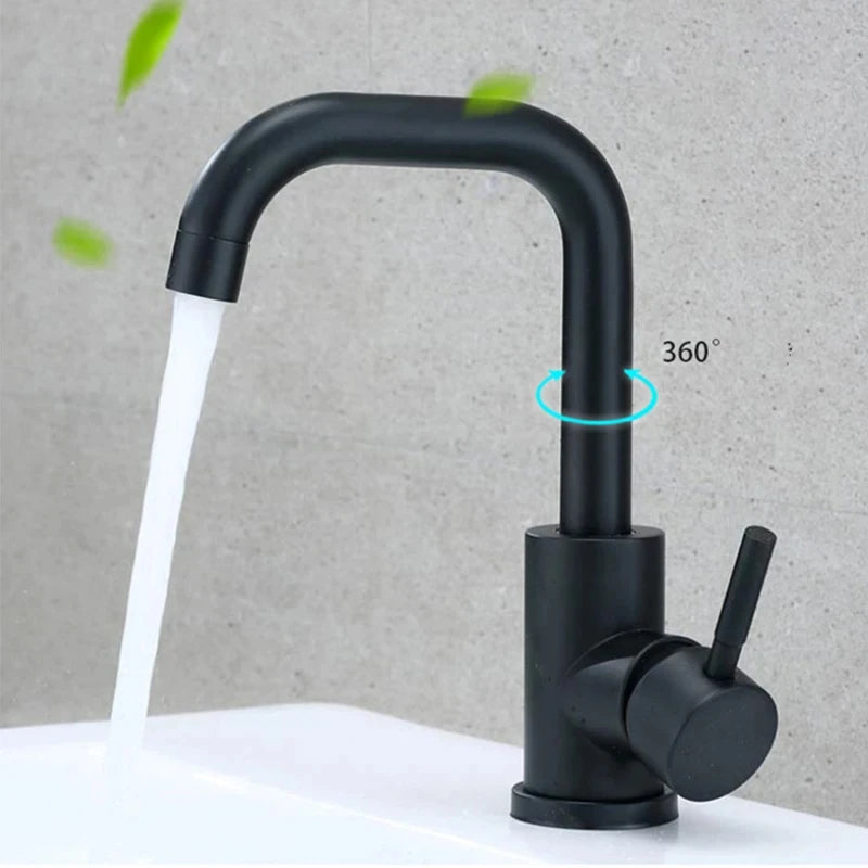 Stainless Steel 360 Rotating Bathroom Faucet Mixer - Smarsty