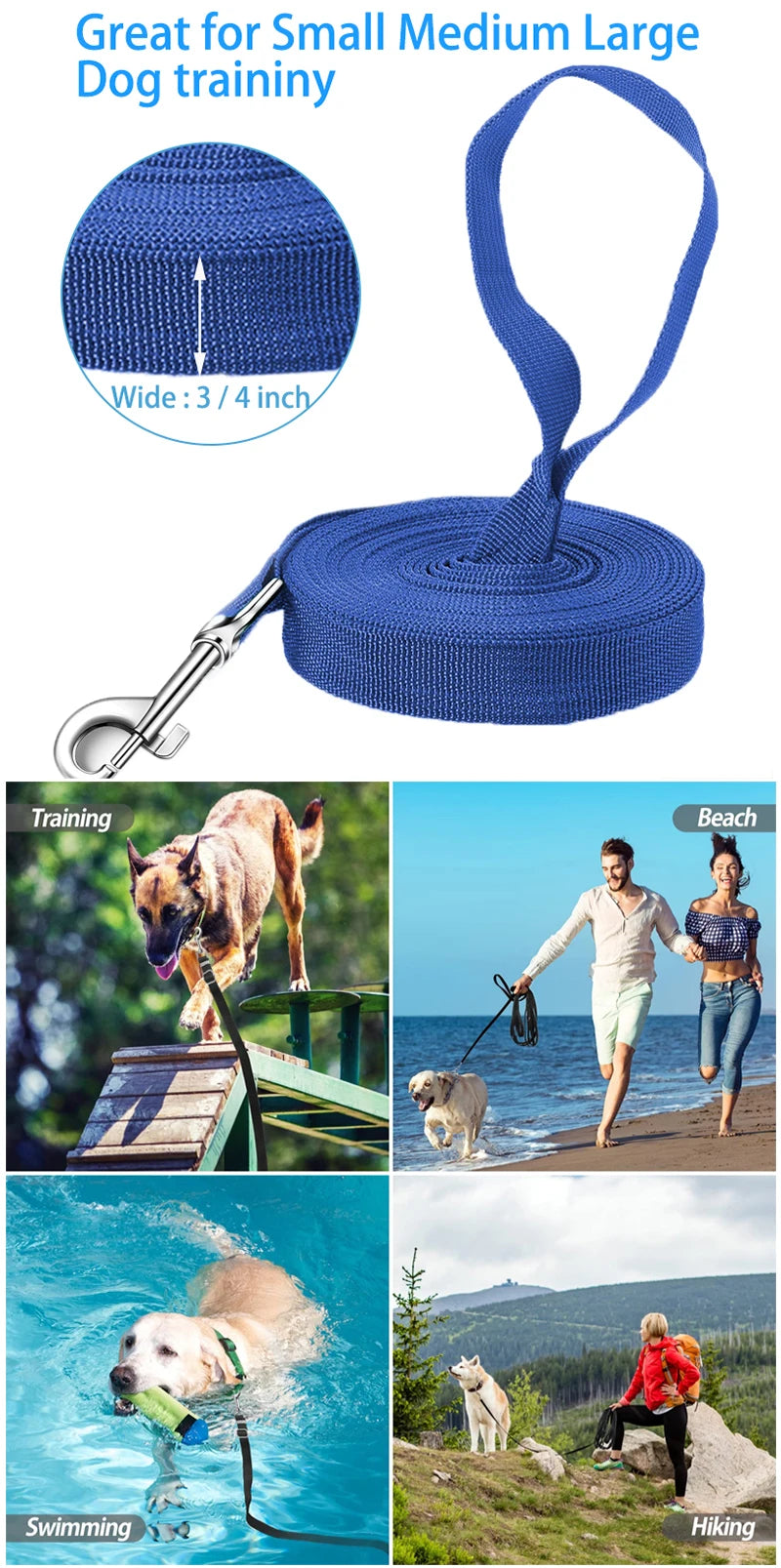 Nylon Dog Training Leash for All Sizes - Smarsty