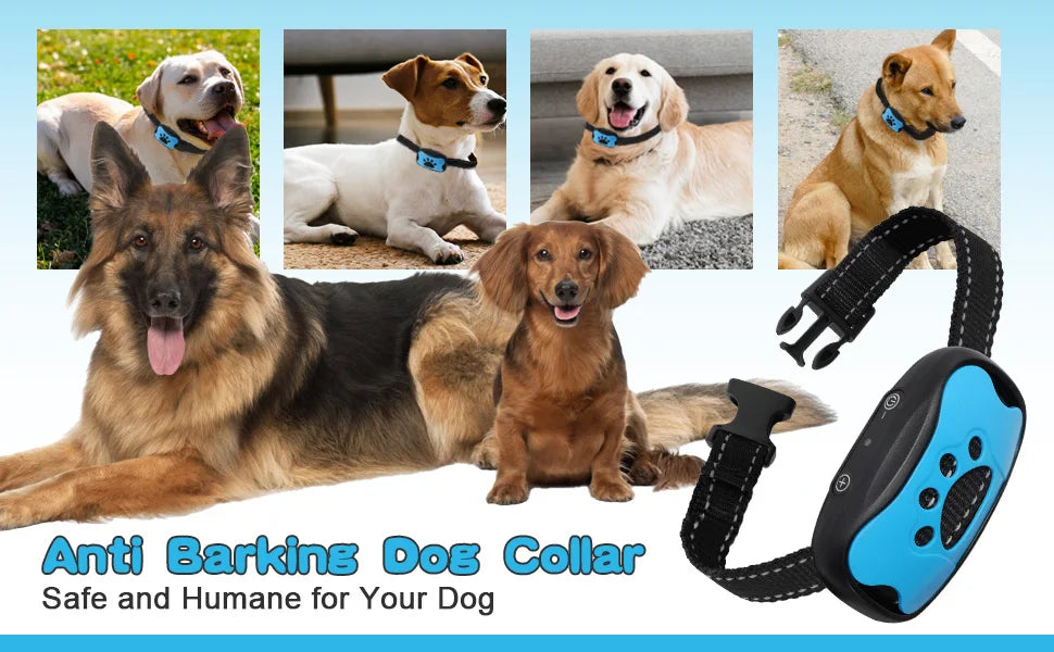Rechargeable Ultrasonic Dog Bark Collar with Vibration - Smarsty