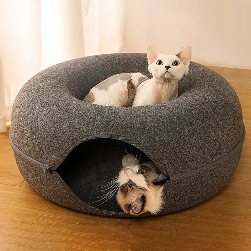 Interactive Donut Cat Bed for Two Cats - Smarsty