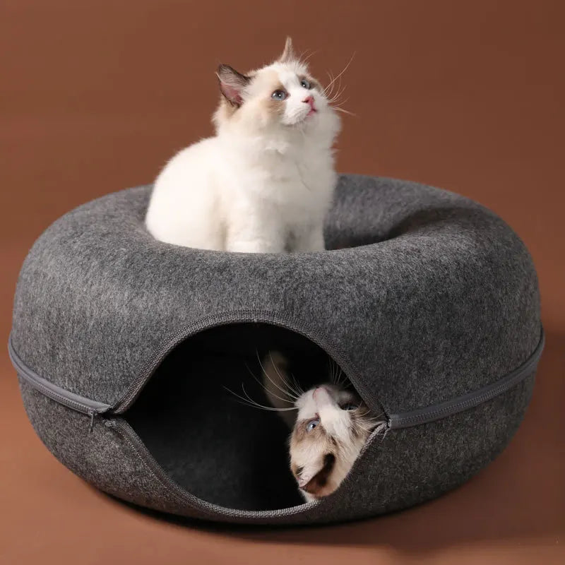 Interactive Donut Cat Bed for Two Cats - Smarsty