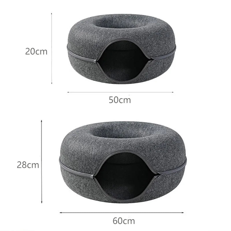 Interactive Donut Cat Bed for Two Cats - Smarsty