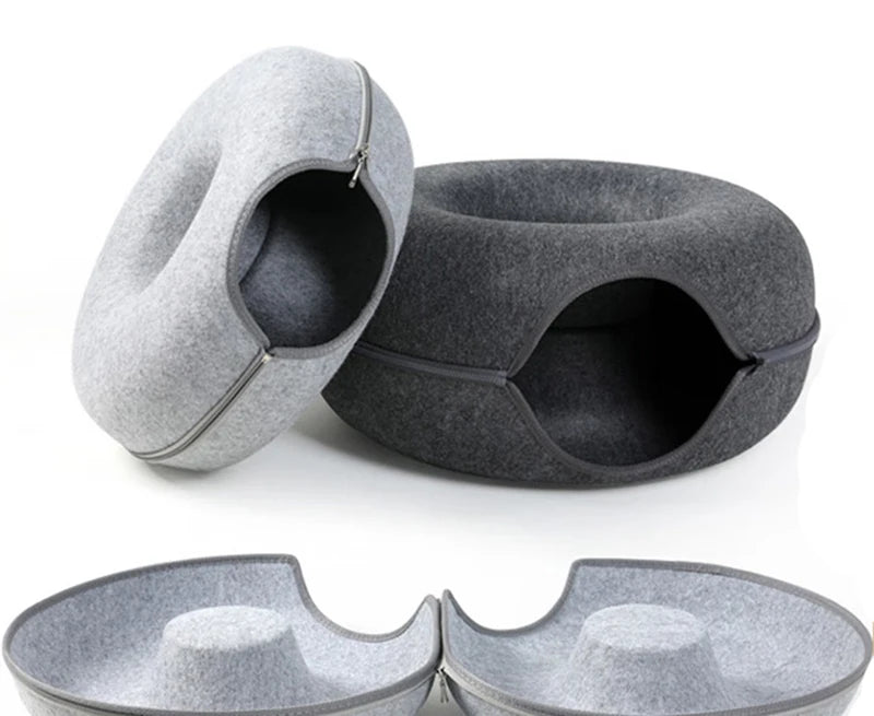 Interactive Donut Cat Bed for Two Cats - Smarsty