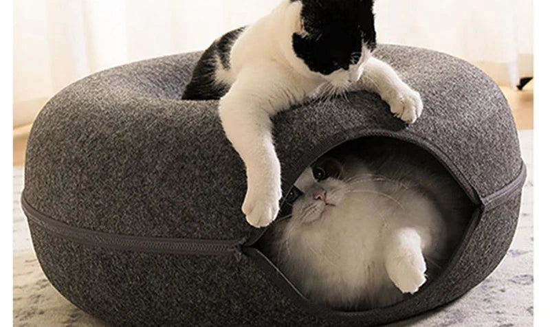 Interactive Donut Cat Bed for Two Cats - Smarsty