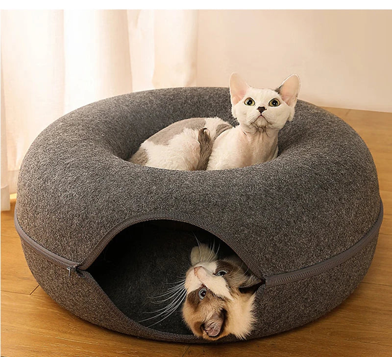 Interactive Donut Cat Bed for Two Cats - Smarsty