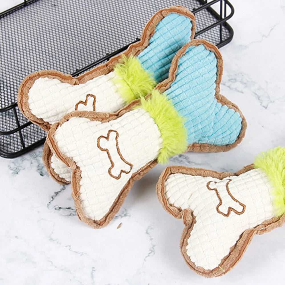 Bite Resistant Plush Dog Toy with Squeaky Sound - Smarsty
