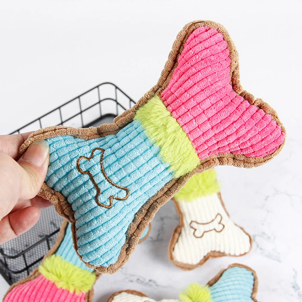 Bite Resistant Plush Dog Toy with Squeaky Sound - Smarsty