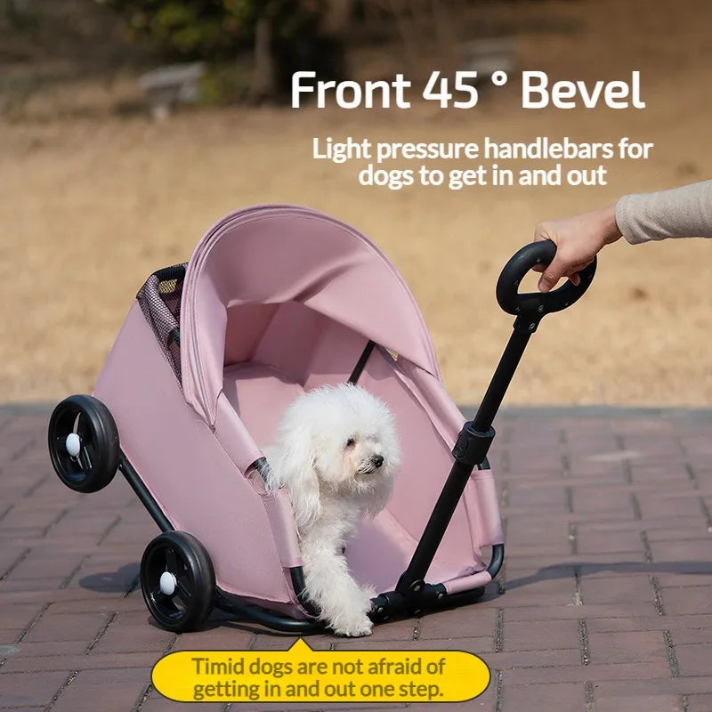 Portable Dog Stroller with Sun Cover for Travel - Smarsty