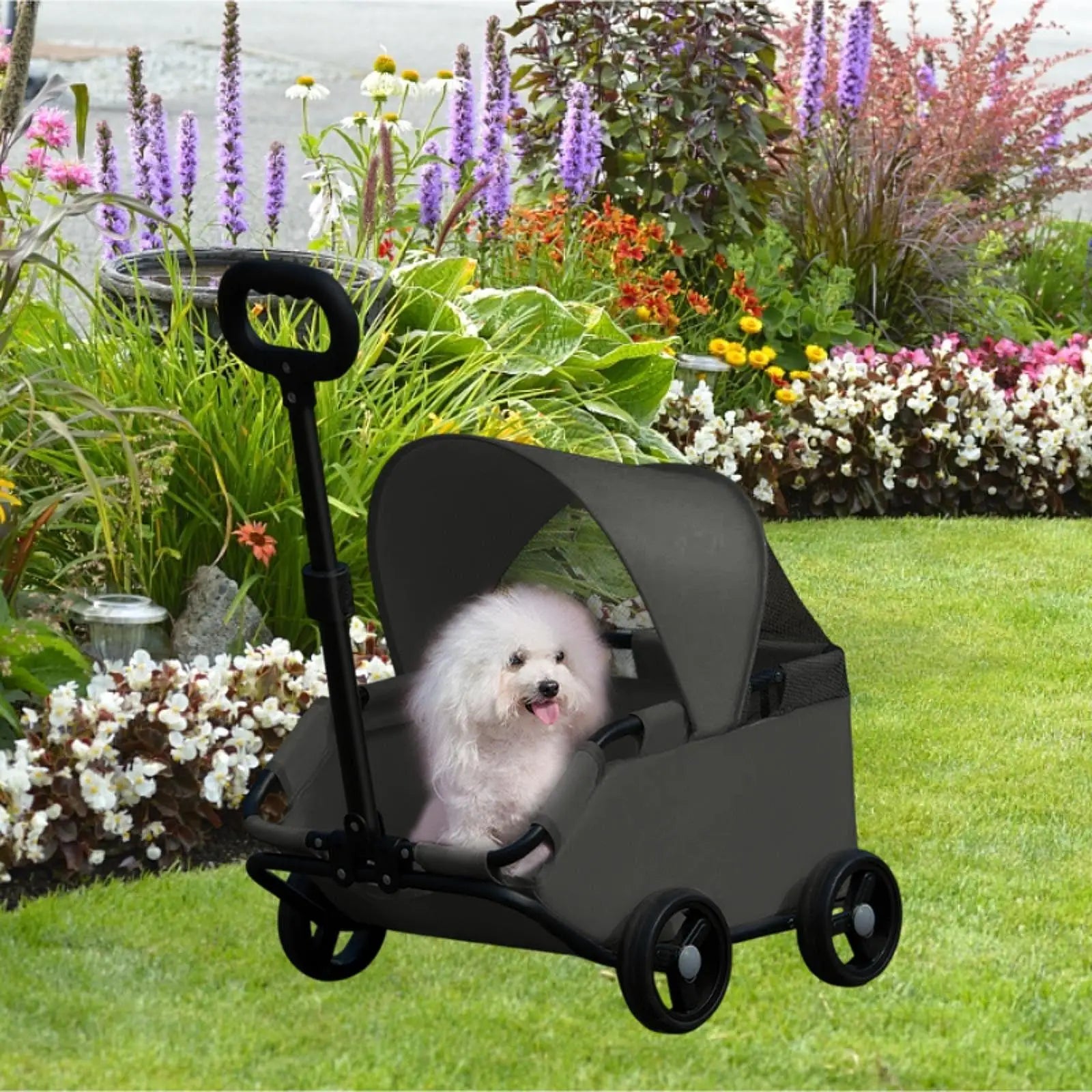 Portable Dog Stroller with Sun Cover for Travel - Smarsty