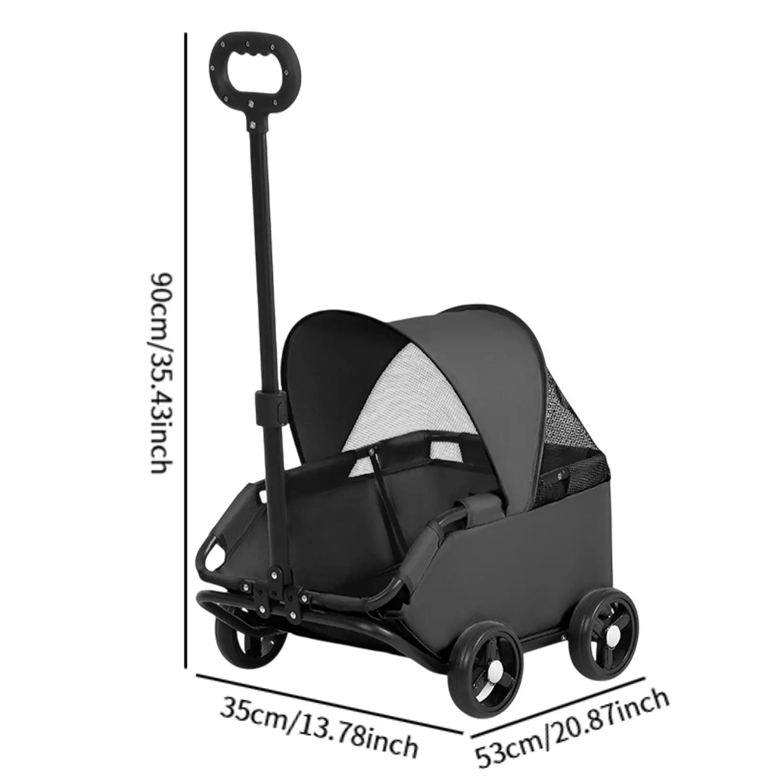 Portable Dog Stroller with Sun Cover for Travel - Smarsty
