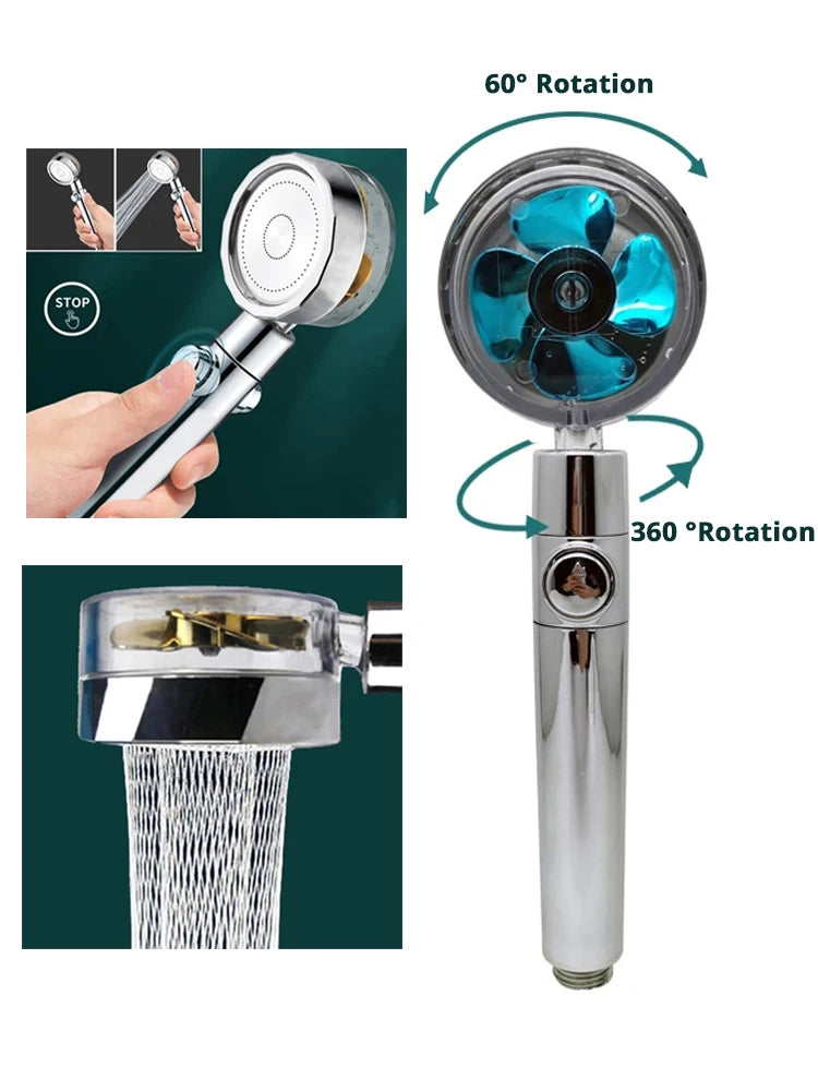 High pressure rotating helix shower head - Smarsty