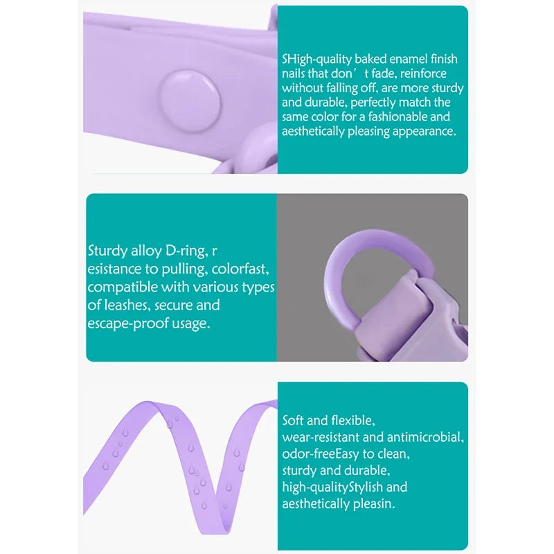 Waterproof Macaron Colored PVC Dog Collar Easy To Clean - Smarsty