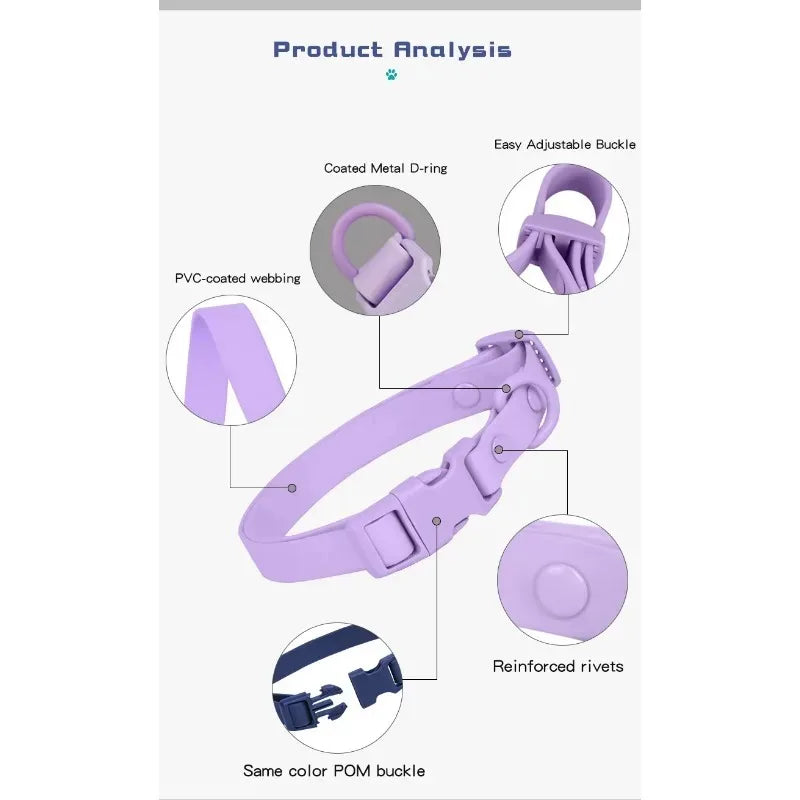 Waterproof Macaron Colored PVC Dog Collar Easy To Clean - Smarsty