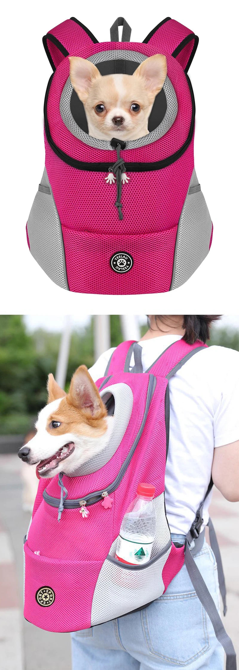 Breathable Double Shoulder Outdoor Dog Carrier Bag - Smarsty