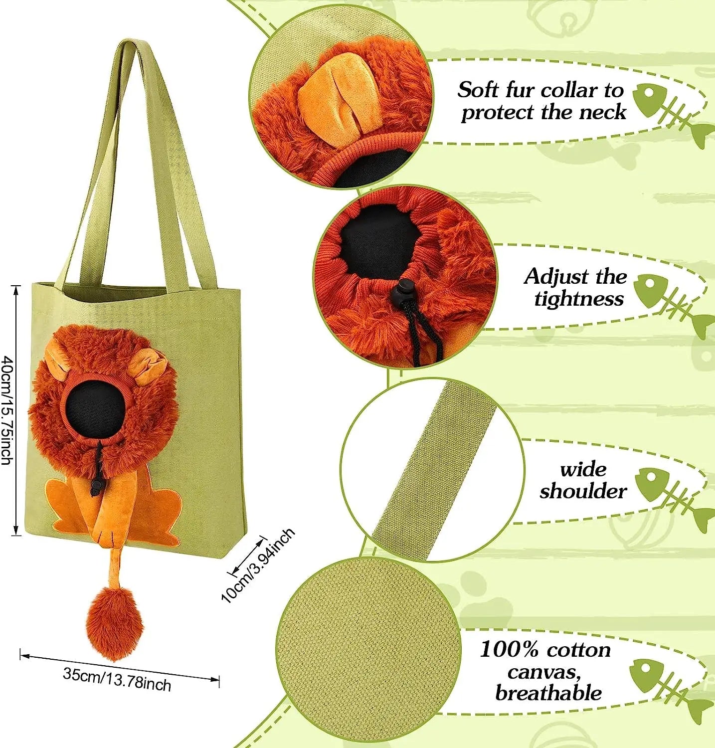 Lion Shaped Pet Carrier Bag for Comfortable Travel - Smarsty