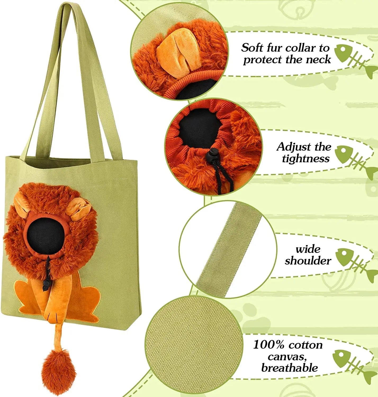 Lion Shaped Pet Carrier Bag for Comfortable Travel - Smarsty