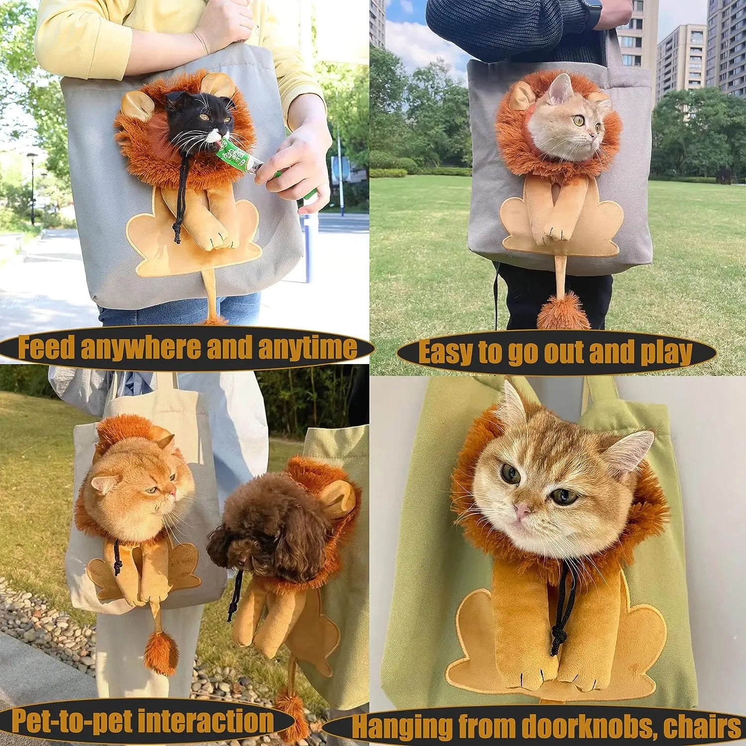 Lion Shaped Pet Carrier Bag for Comfortable Travel - Smarsty