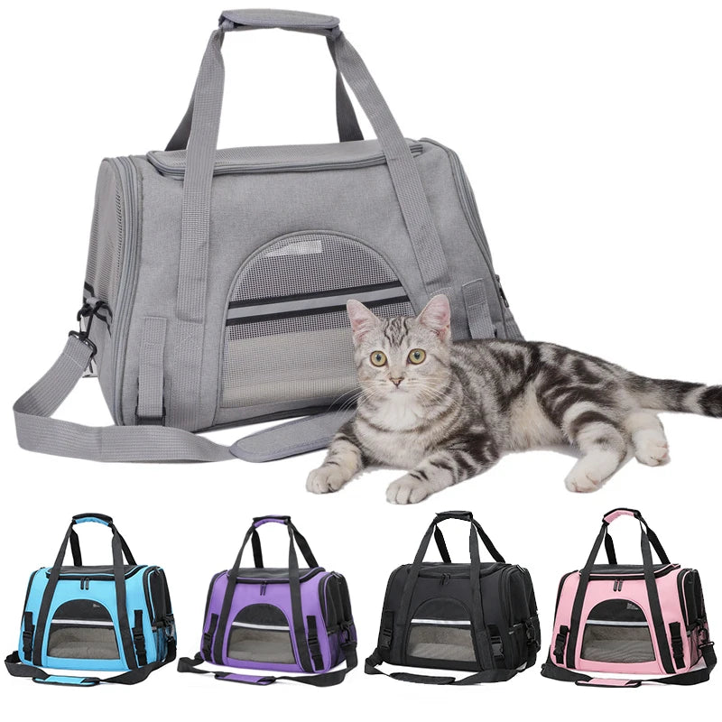 Soft-Sided Portable Cat Carrier Bag for Travel - Smarsty