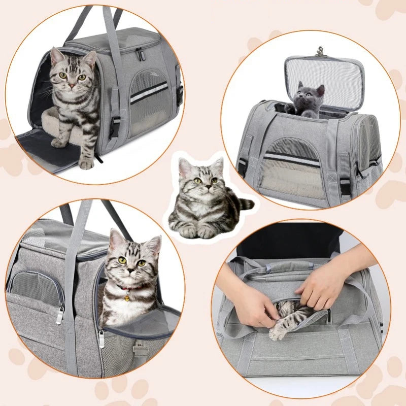 Soft-Sided Portable Cat Carrier Bag for Travel - Smarsty