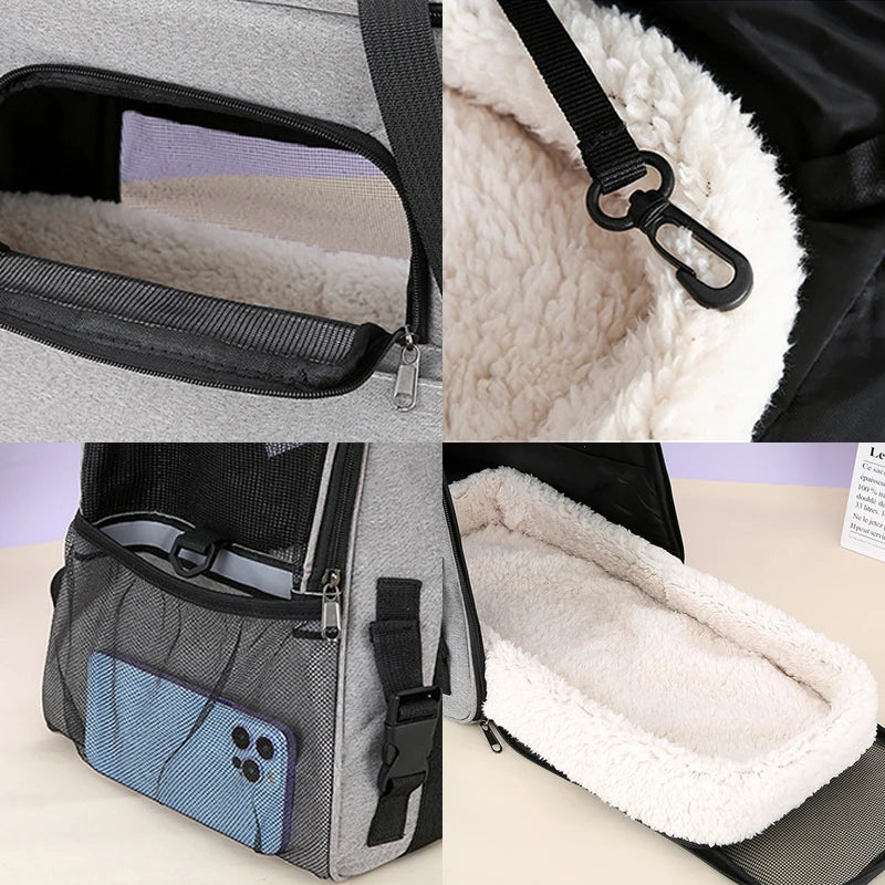 Soft-Sided Portable Cat Carrier Bag for Travel - Smarsty