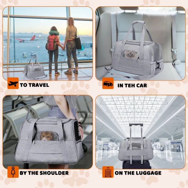Soft-Sided Portable Cat Carrier Bag for Travel - Smarsty