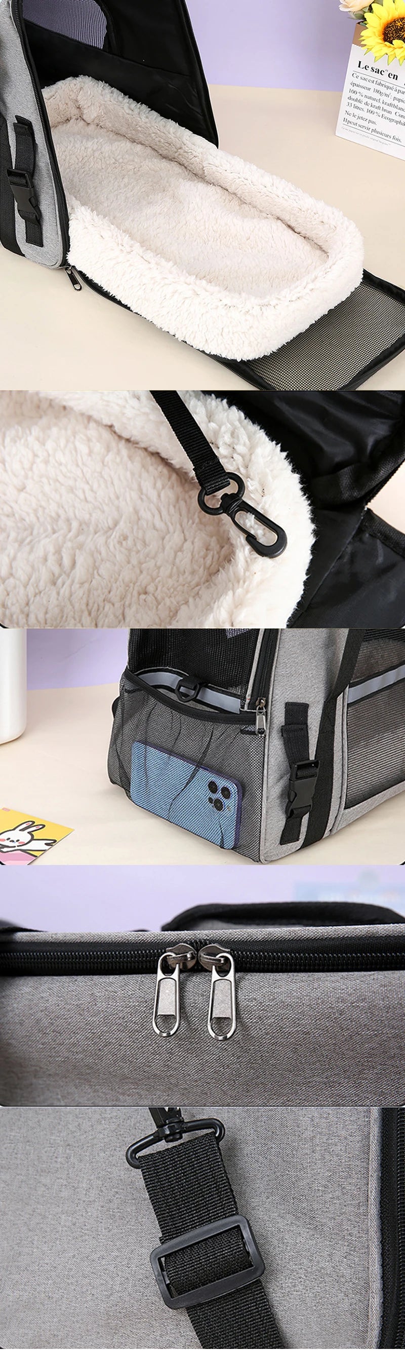 Soft-Sided Portable Cat Carrier Bag for Travel - Smarsty