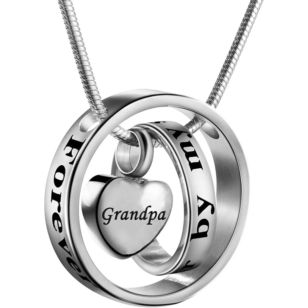 Cremation Jewelry Double Ring Urn Pendant Necklace - Smarsty