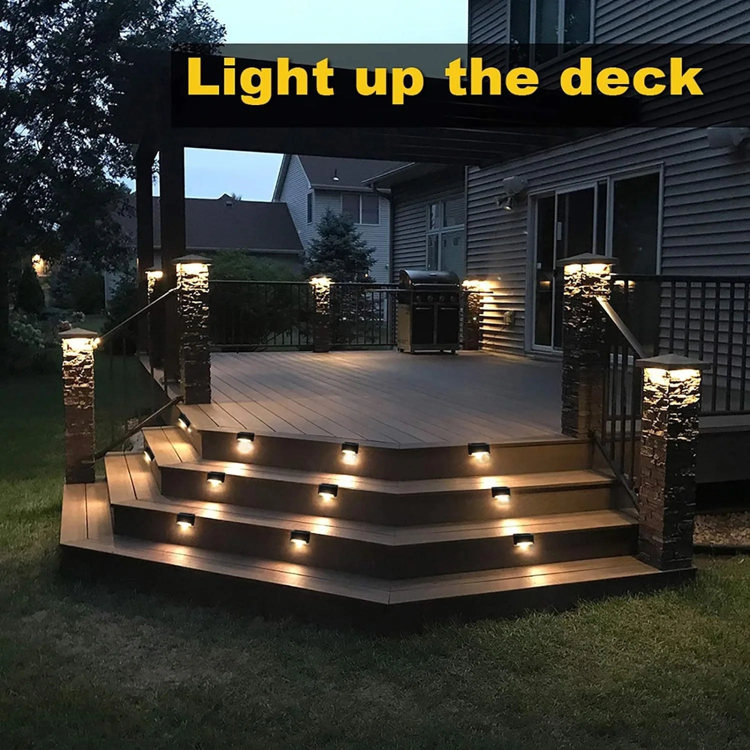 Warm White Solar LED Step Lights for Outdoor Safety - Smarsty