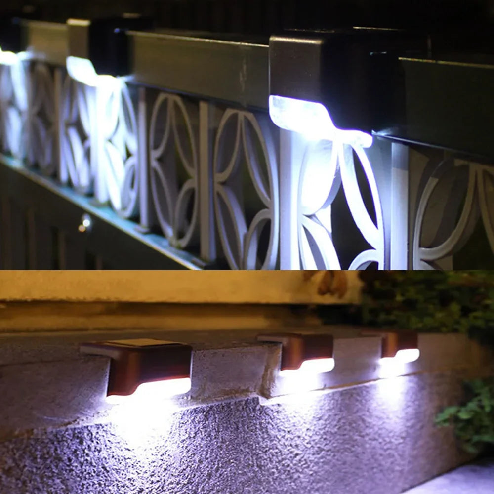 Warm White Solar LED Step Lights for Outdoor Safety - Smarsty