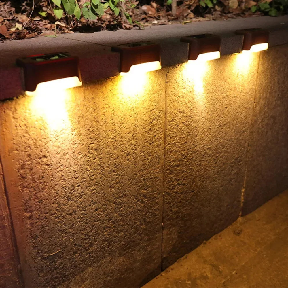 Warm White Solar LED Step Lights for Outdoor Safety - Smarsty