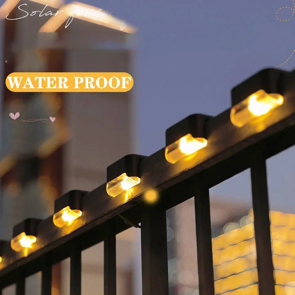 Warm White Solar LED Step Lights for Outdoor Safety - Smarsty