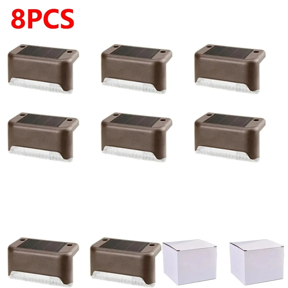 Warm White Solar LED Step Lights for Outdoor Safety - Smarsty