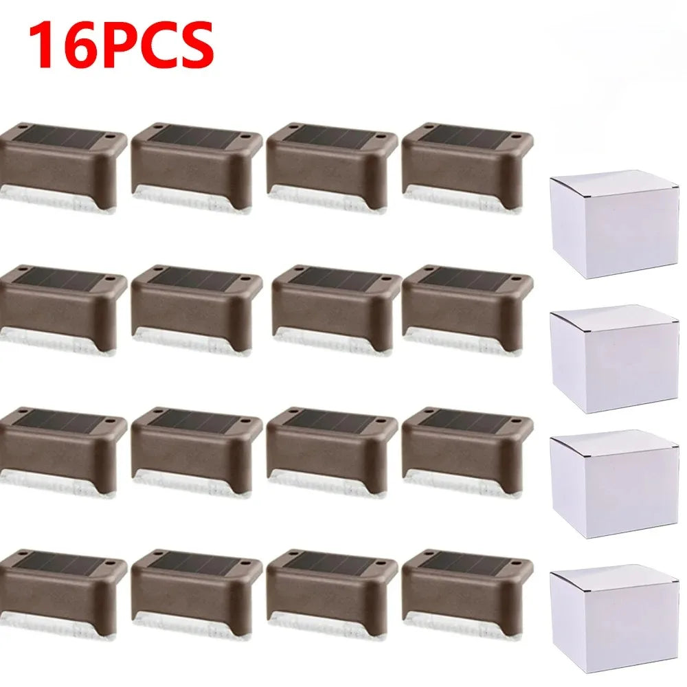 Warm White Solar LED Step Lights for Outdoor Safety - Smarsty