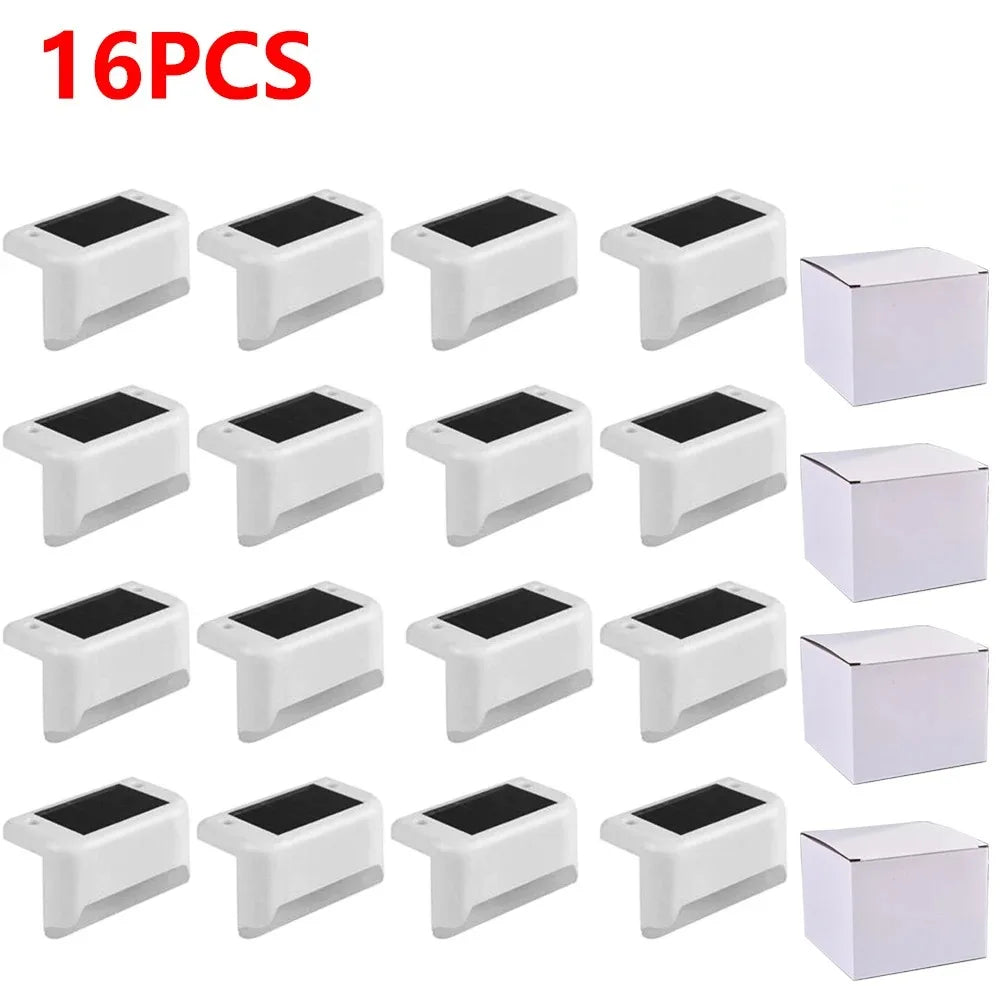 Warm White Solar LED Step Lights for Outdoor Safety - Smarsty
