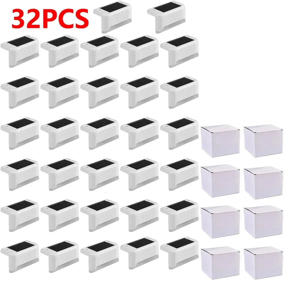 Warm White Solar LED Step Lights for Outdoor Safety - Smarsty