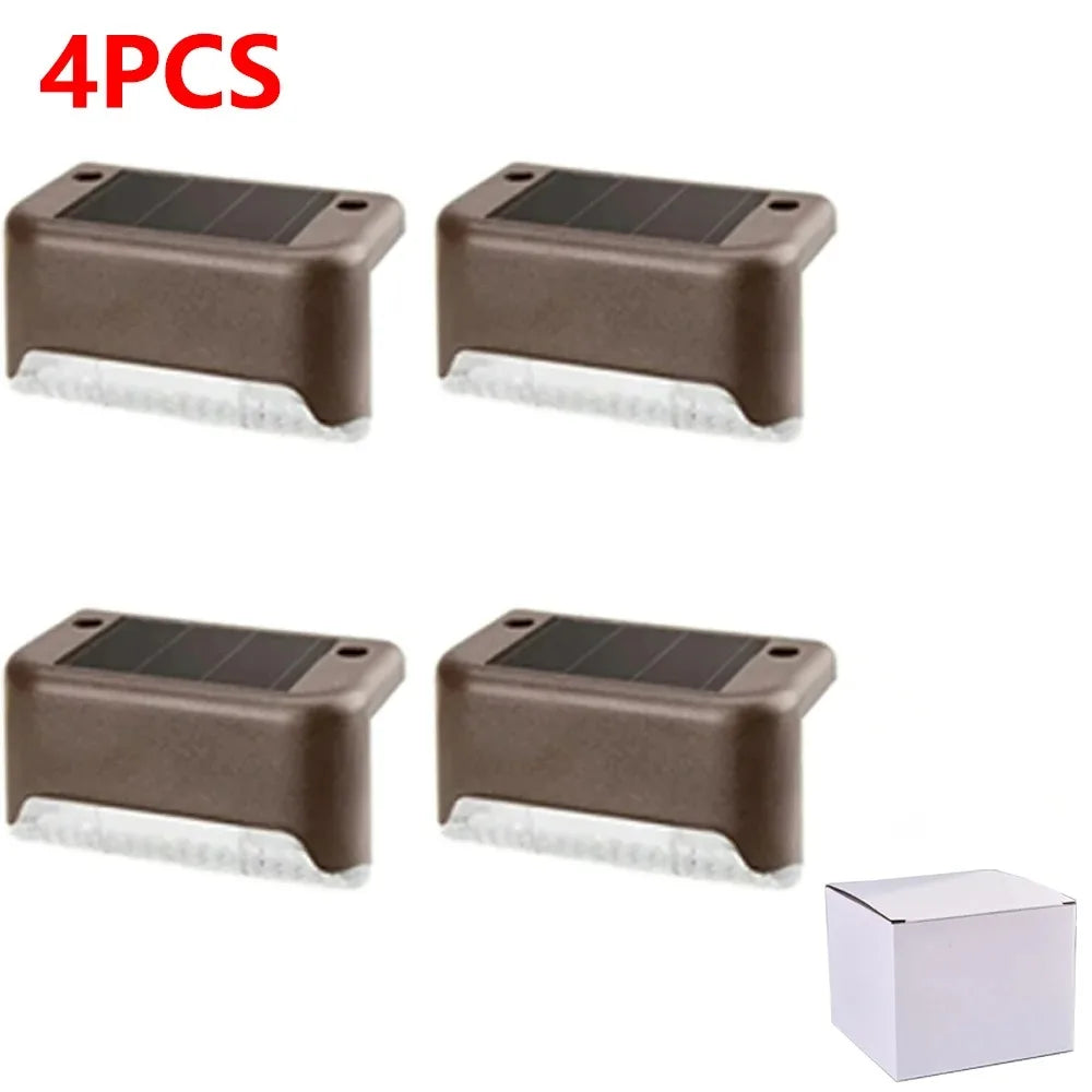 Warm White Solar LED Step Lights for Outdoor Safety - Smarsty