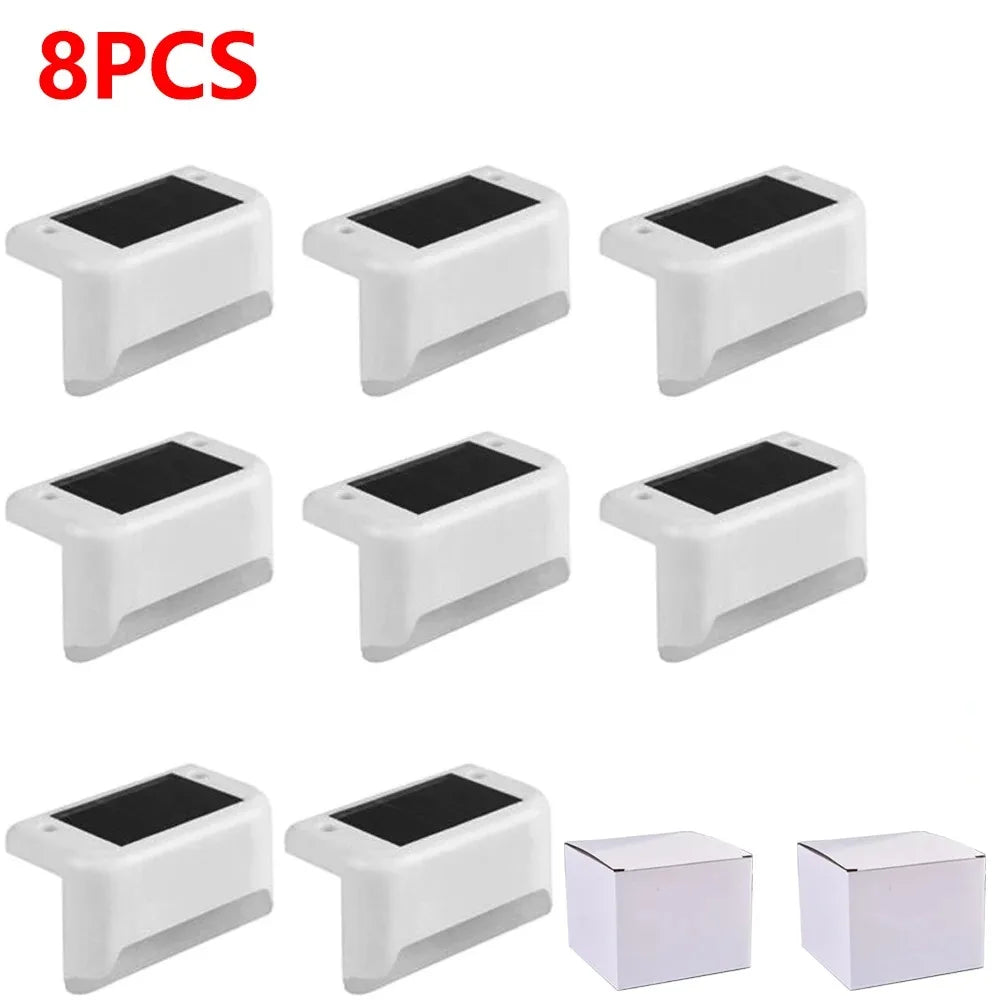 Warm White Solar LED Step Lights for Outdoor Safety - Smarsty
