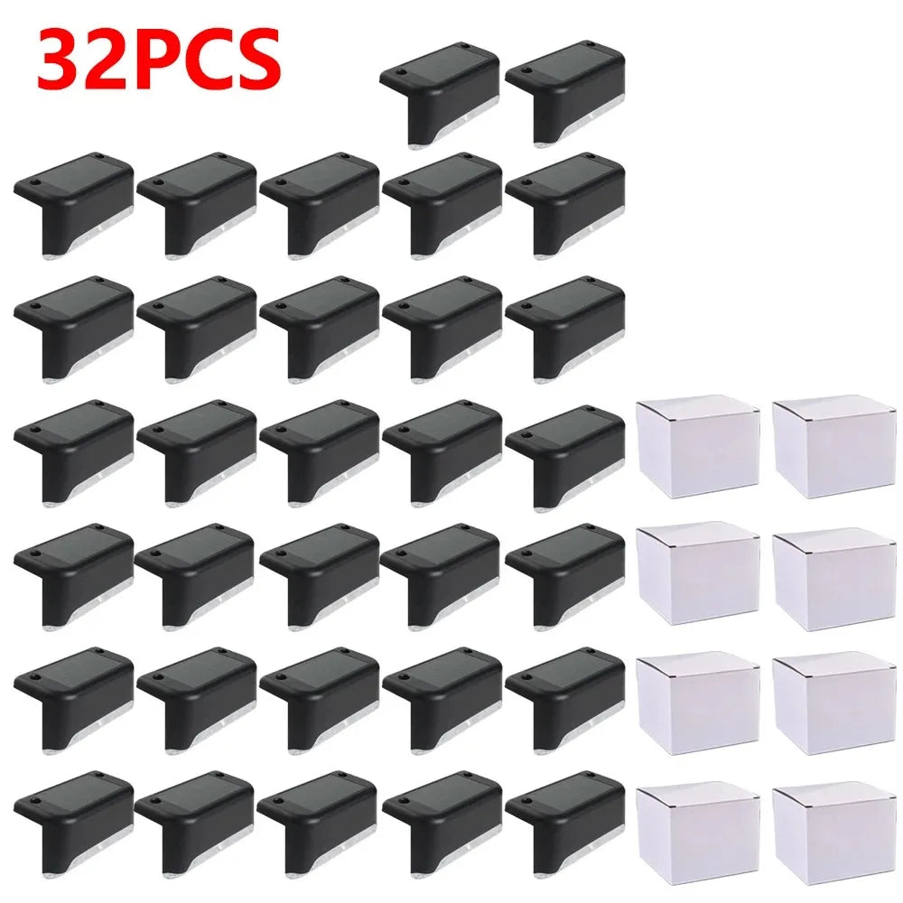 Warm White Solar LED Step Lights for Outdoor Safety - Smarsty