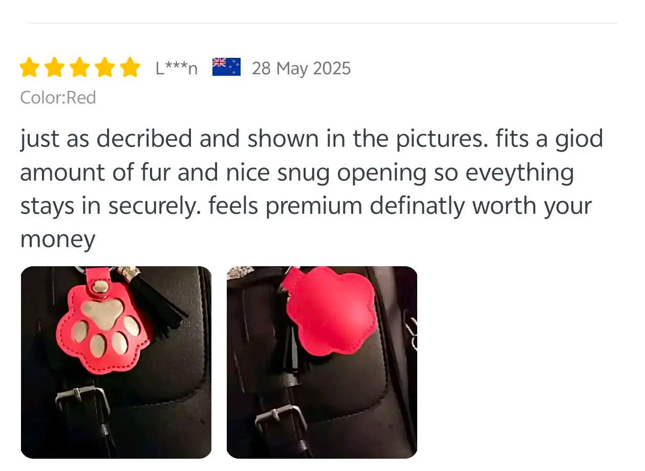 Leather Pet Memorial Keychain with Cat Paw Design - Smarsty