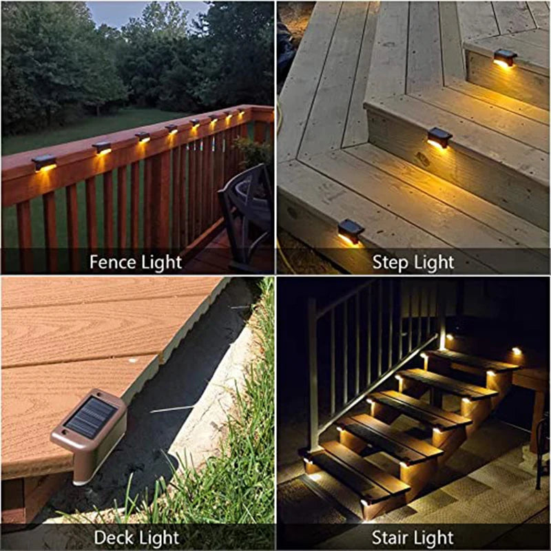 Warm White LED Solar Step Lamp for Outdoor Lighting - Smarsty